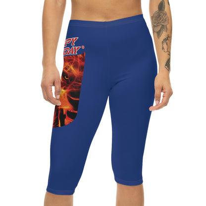 Crappy Birthday Capri-Cious Leggings - Dark Blue