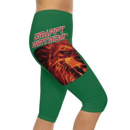 Crappy Birthday Capri-Cious Leggings - Dark Green