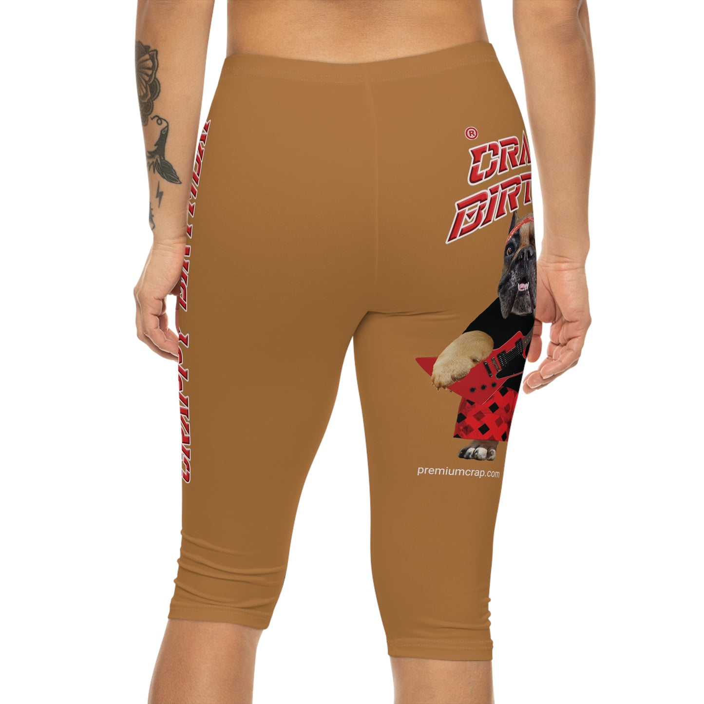 Crappy Birthday II Women’s Capri Leggings - Light Brown