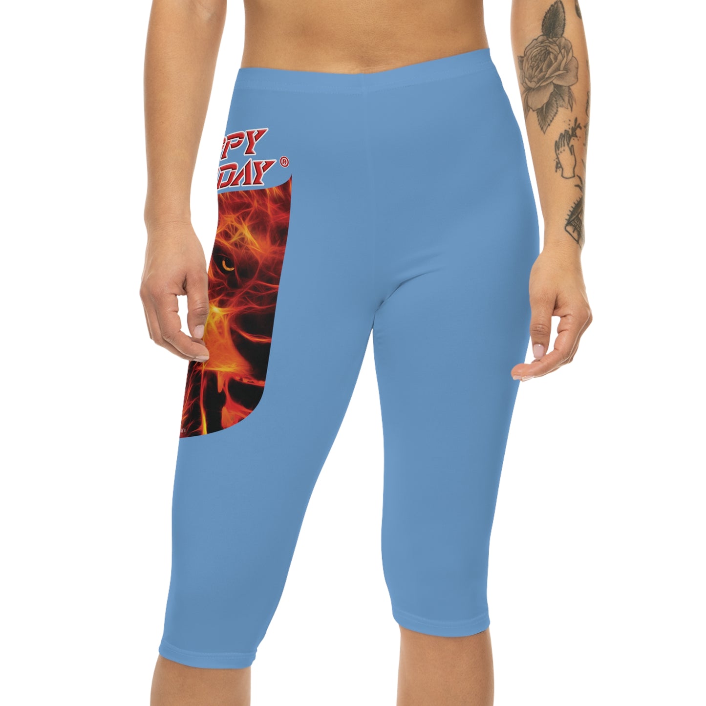 Crappy Birthday Capri-Cious Leggings - Light Blue