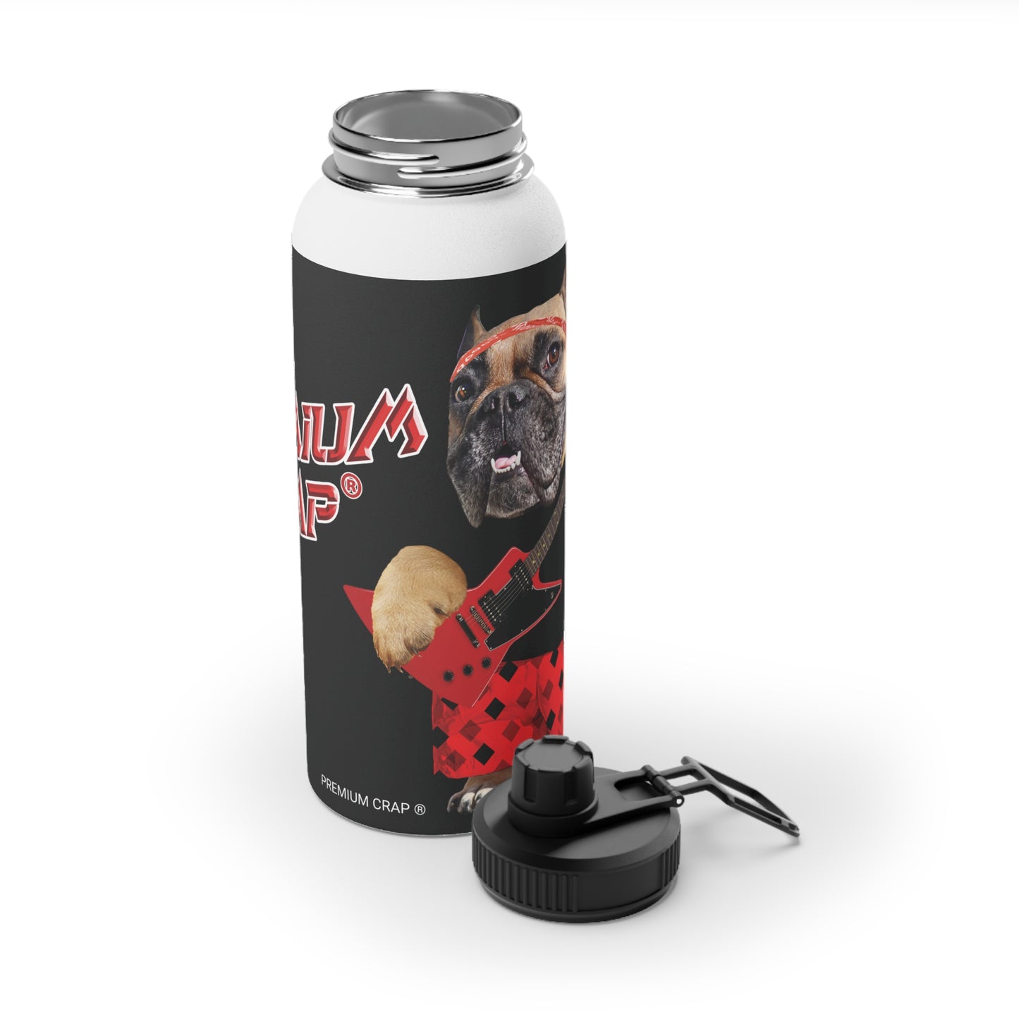 Premium Crap II Stainless Steel Water Bottle, Sports Lid