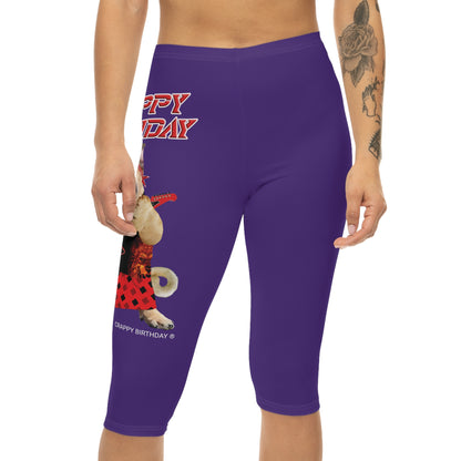 Crappy Birthday II Women’s Capri Leggings - Purple