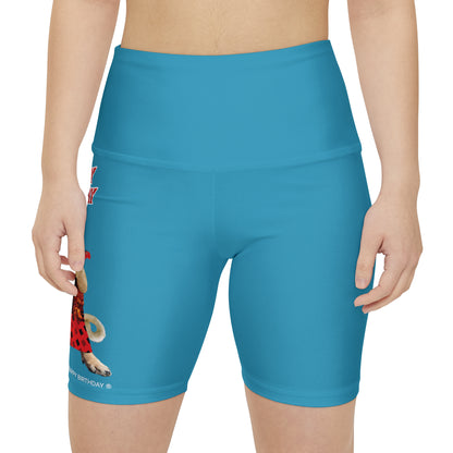 Crappy Birthday II Women's Workout Shorts - Turquoise