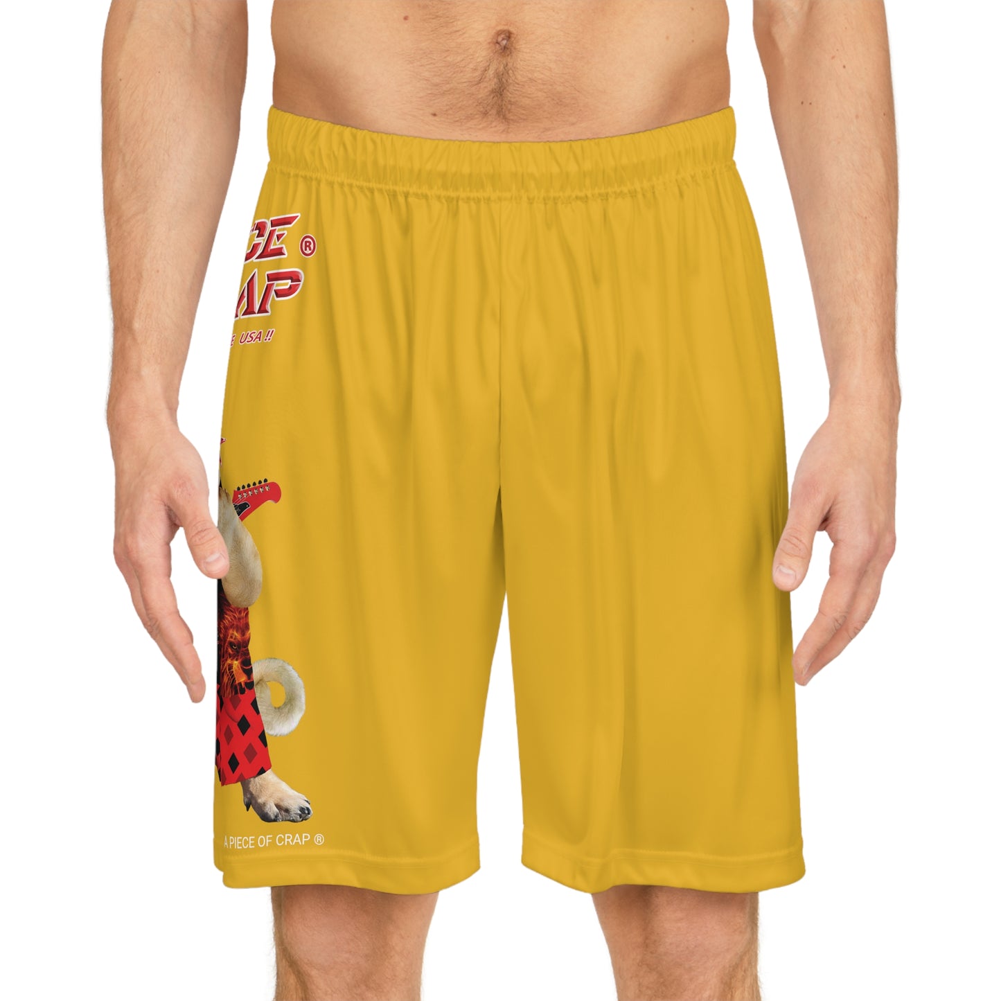 A Piece Of Crap II Basketball Shorts - Yellow