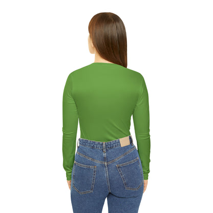 Crappy Birthday Chic Long Sleeve V-Neck Tee - Green