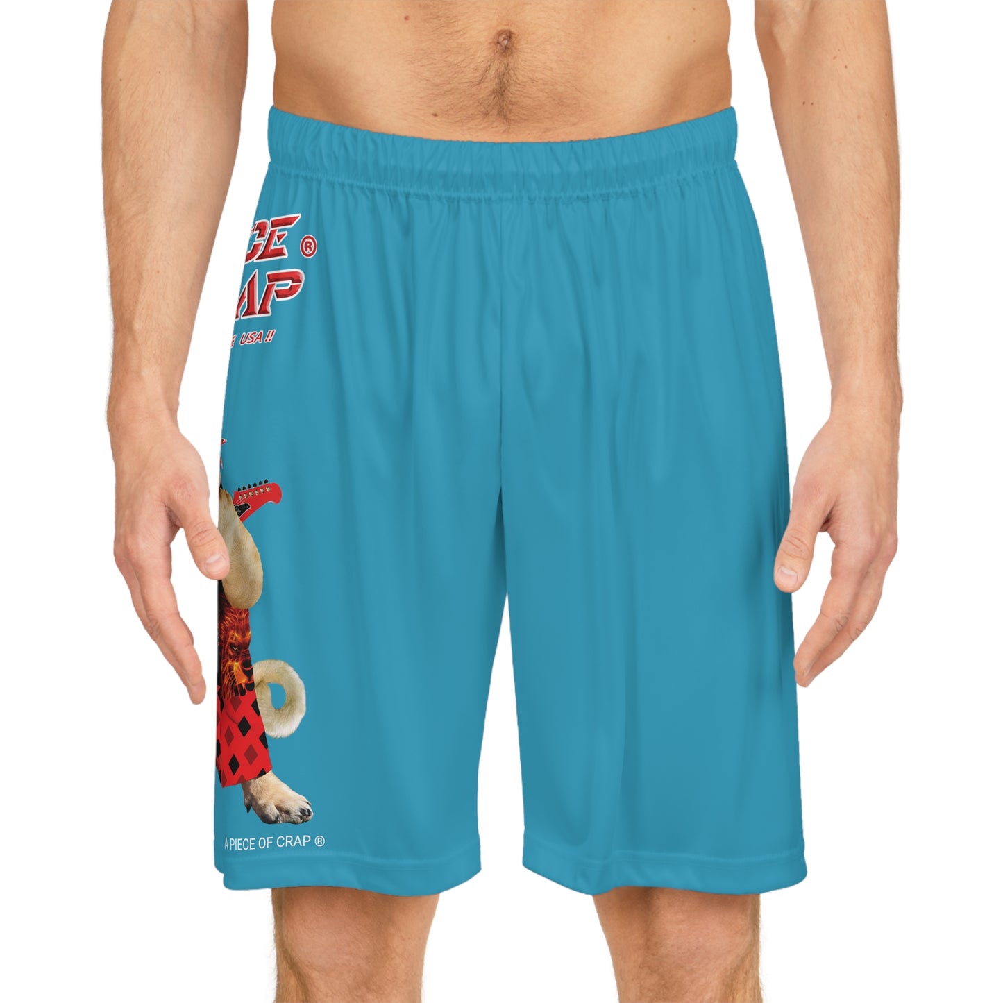 A Piece Of Crap II Basketball Shorts - Turquoise