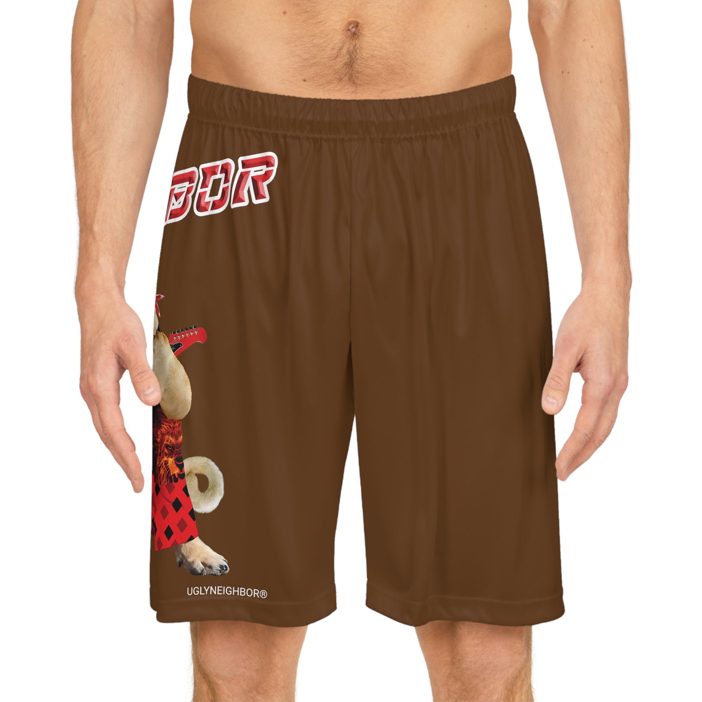 Ugly Neighbor II Basketball Shorts - Brown