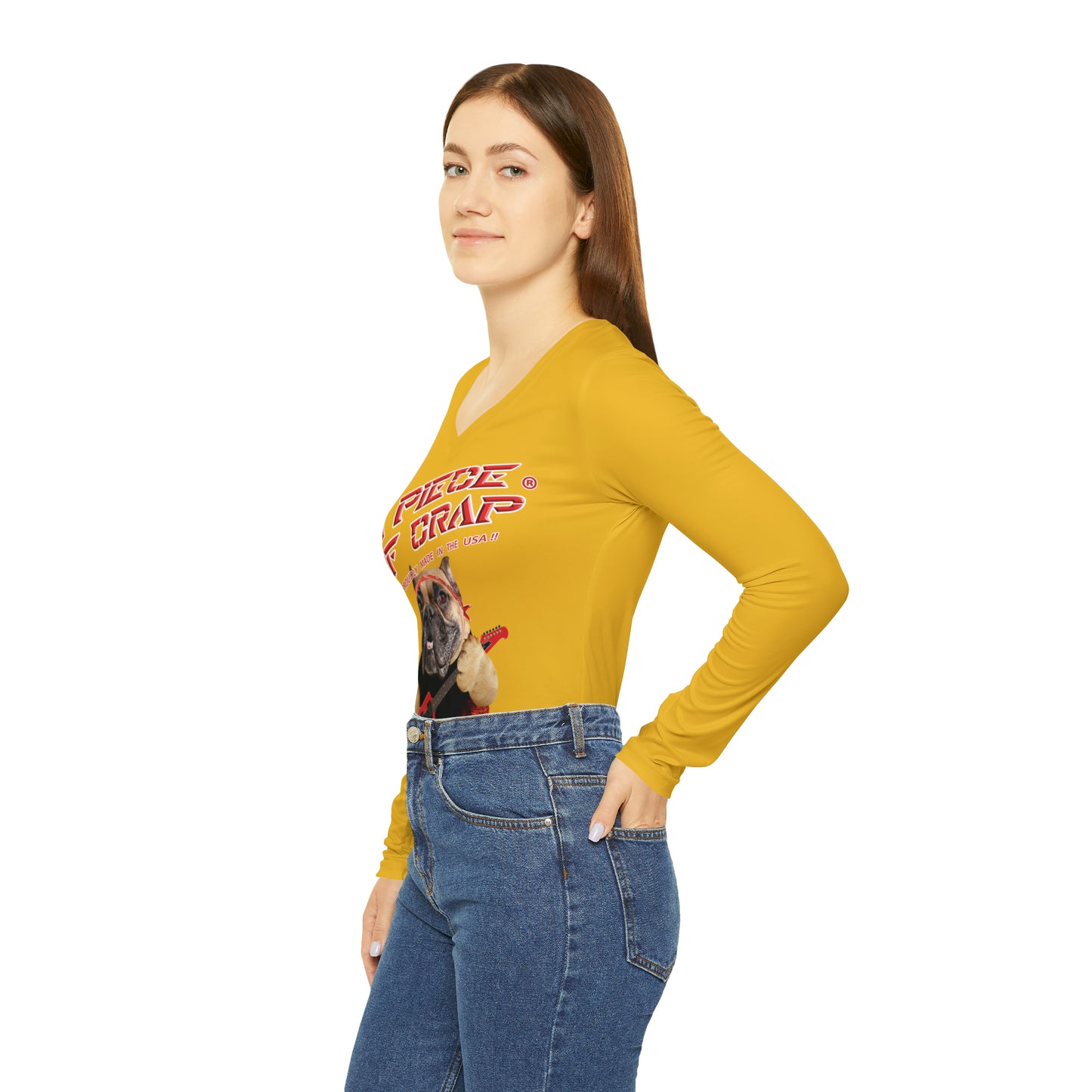 A Piece Of Crap II Women's Long Sleeve V-neck Shirt - Yellow