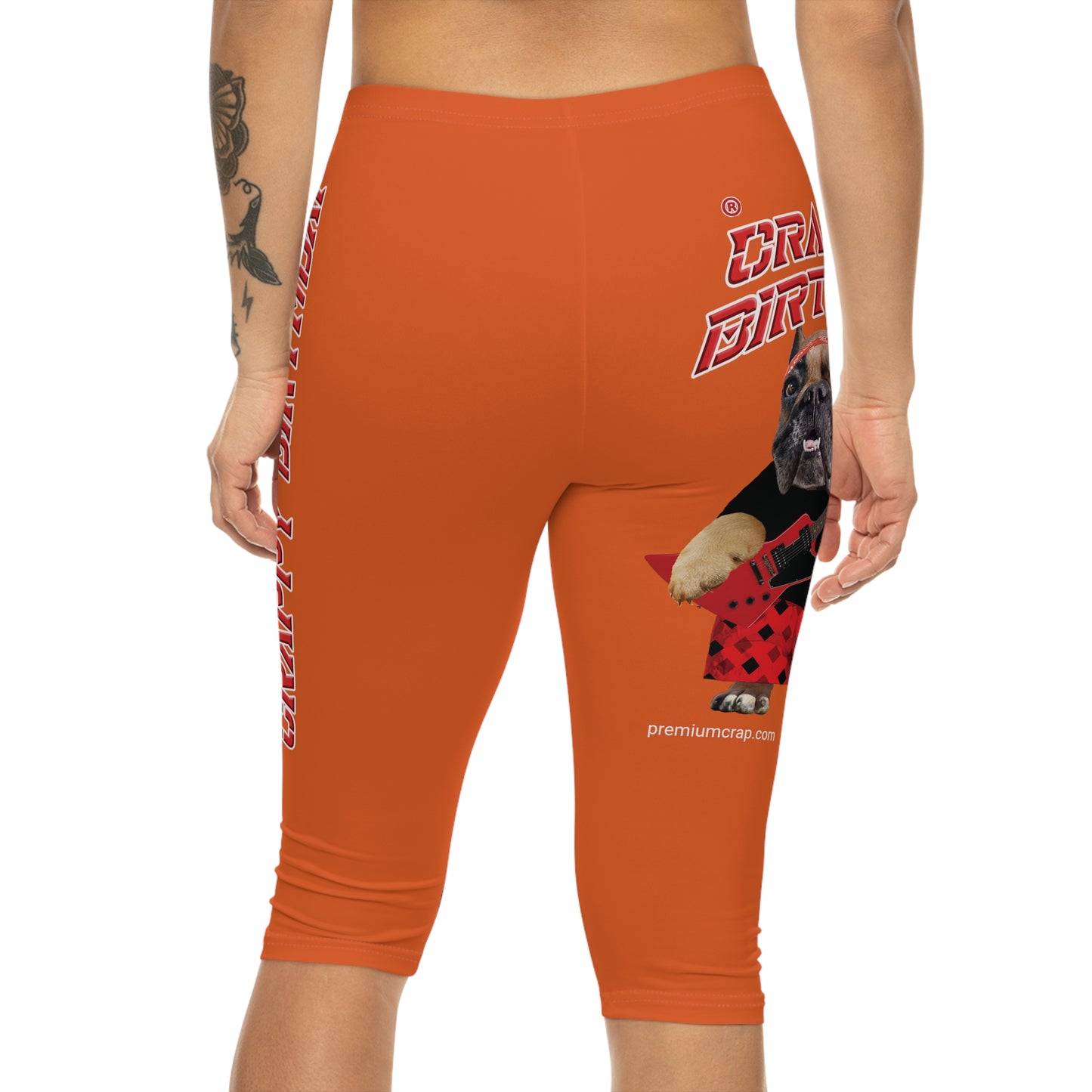 Crappy Birthday II Women’s Capri Leggings - Orange