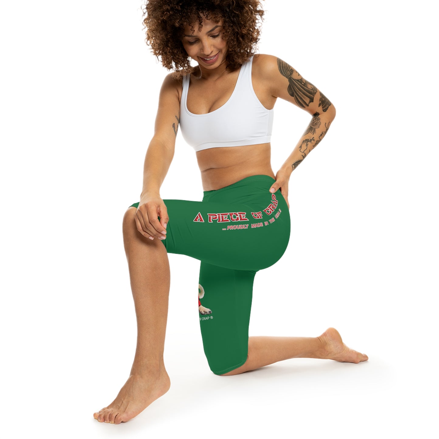 A Piece Of Crap II Women’s Capri Leggings - Dark Green