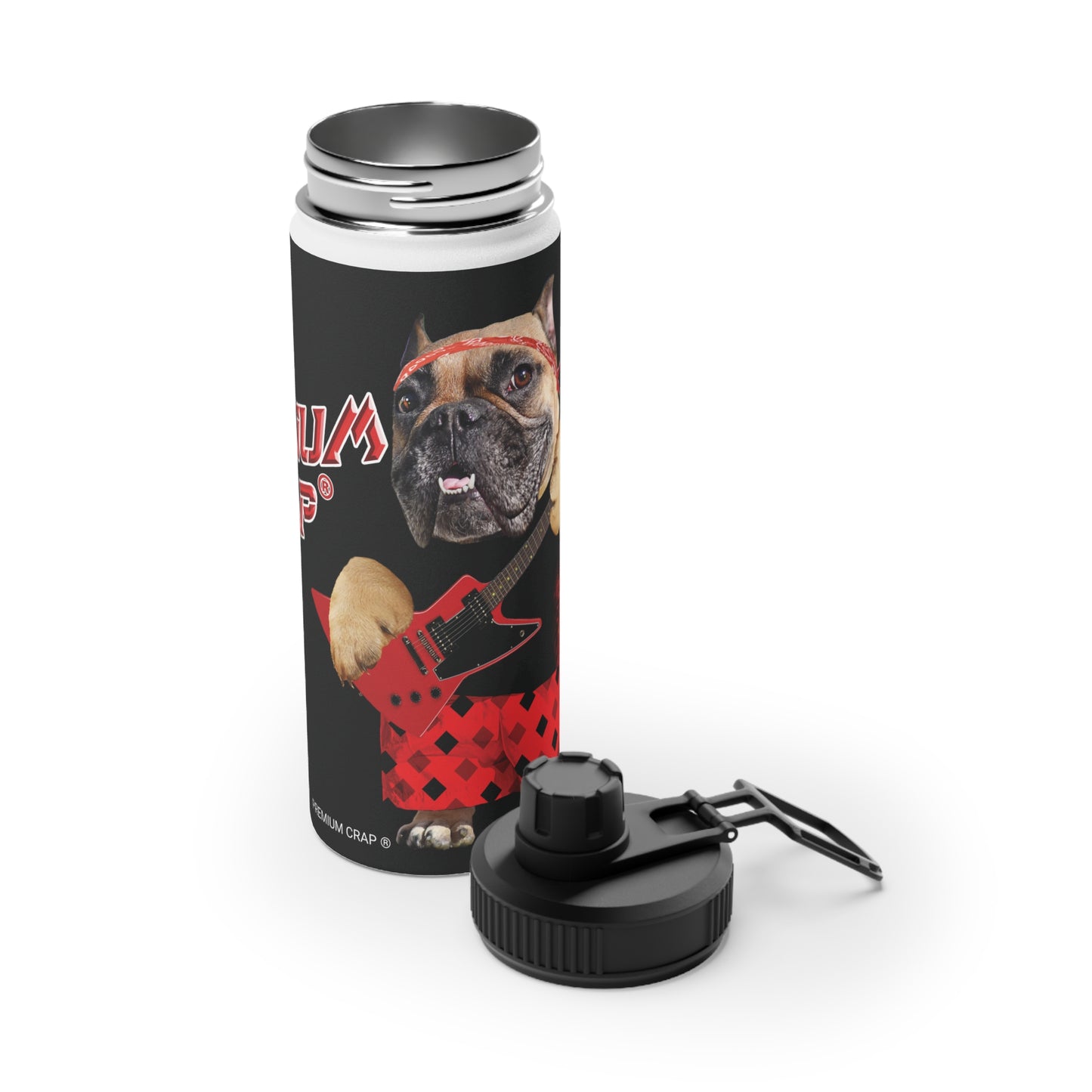 Premium Crap II Stainless Steel Water Bottle, Sports Lid