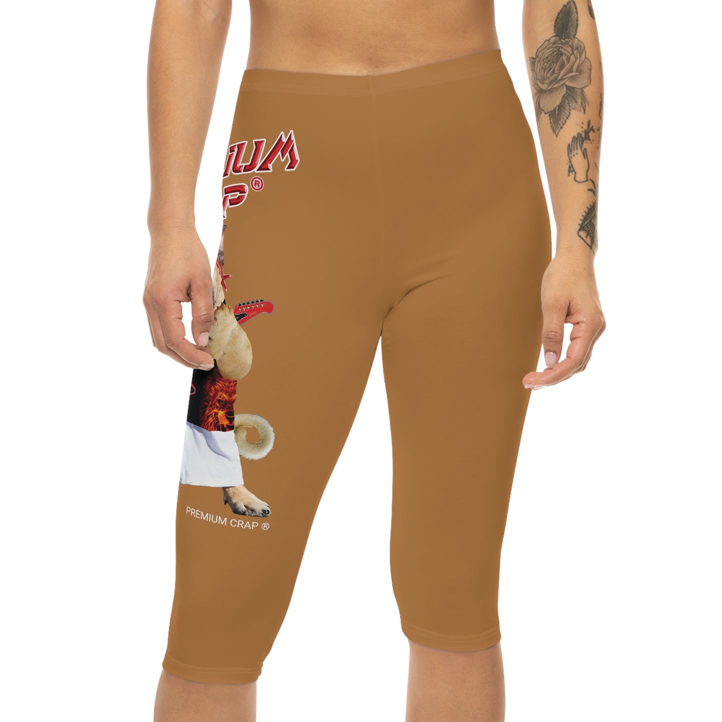 Premium Crap Women’s Capri Leggings - Light Brown