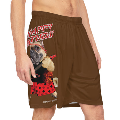 Crappy Birthday II Basketball Shorts - Brown