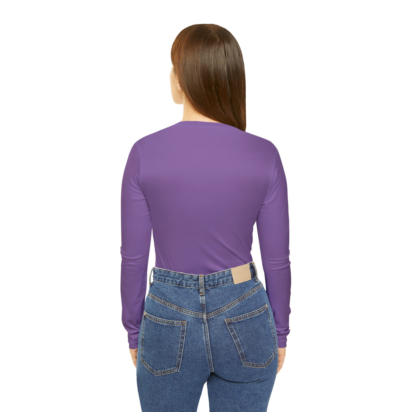 Crappy Birthday Chic Long Sleeve V-Neck Tee - Light Purple