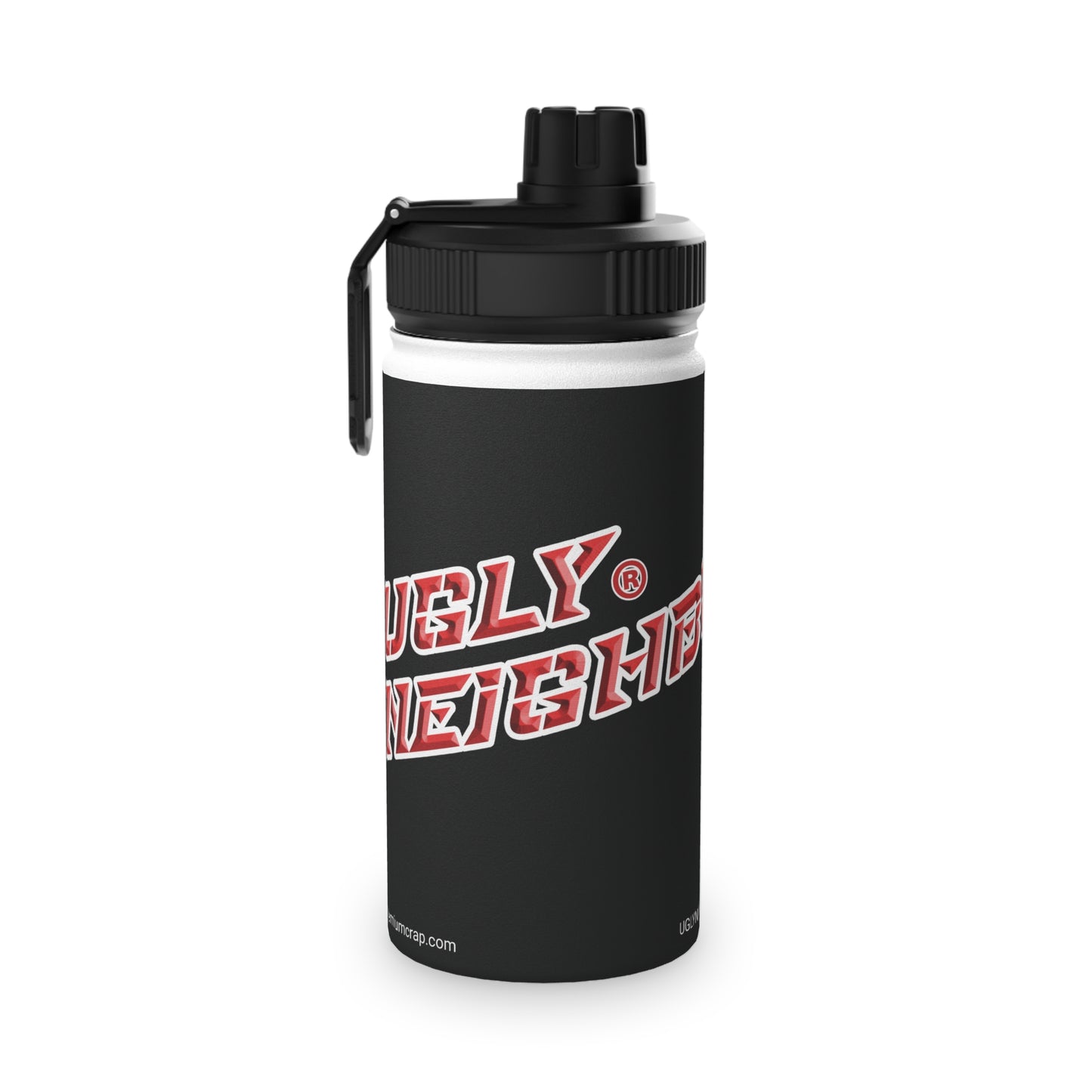 Ugly Neighbor II Stainless Steel Water Bottle, Sports Lid