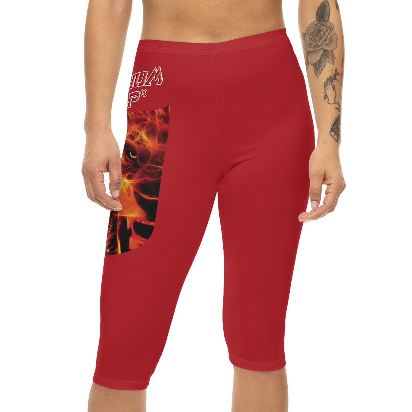 Premium Crap Capri-Cious Leggings - Dark Red