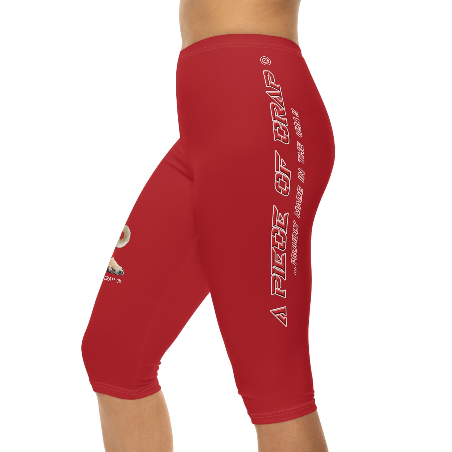 A Piece Of Crap II Women’s Capri Leggings - Dark Red