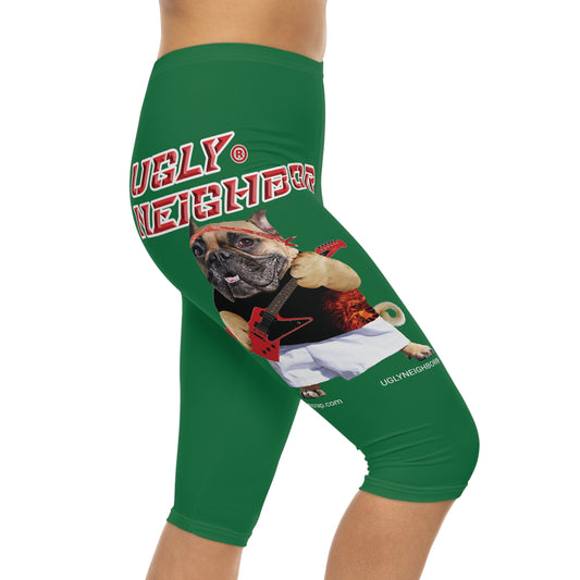 Ugly Neighbor Capri-Cious Leggings - Dark Green