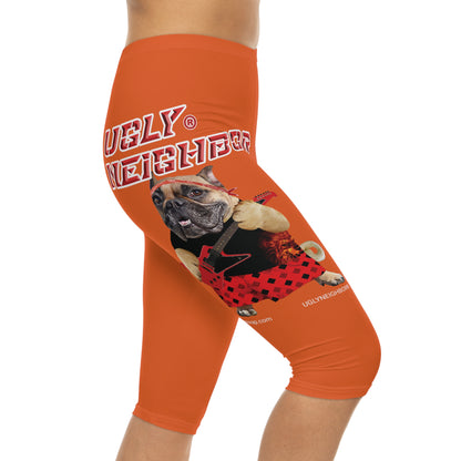 Ugly Neighbor II Women’s Capri Leggings - Orange