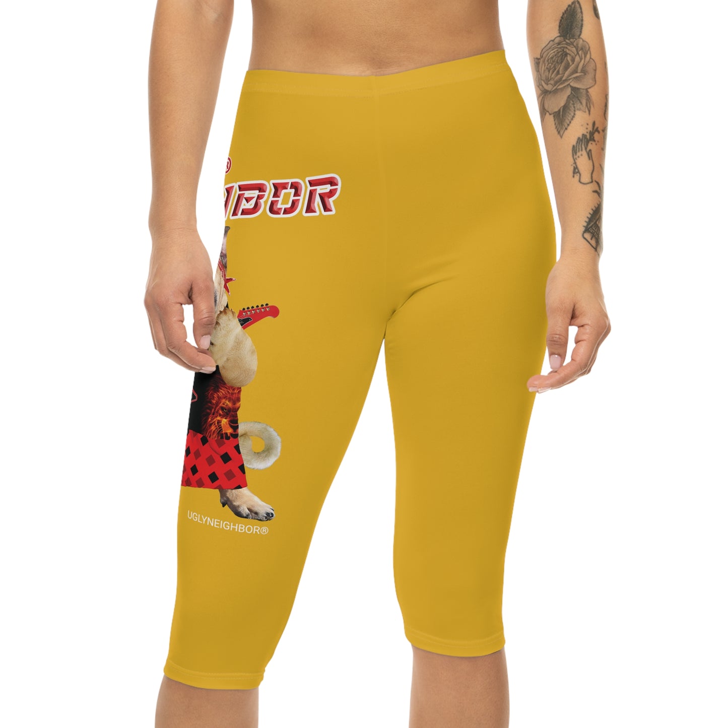 Ugly Neighbor II Women’s Capri Leggings - Yellow