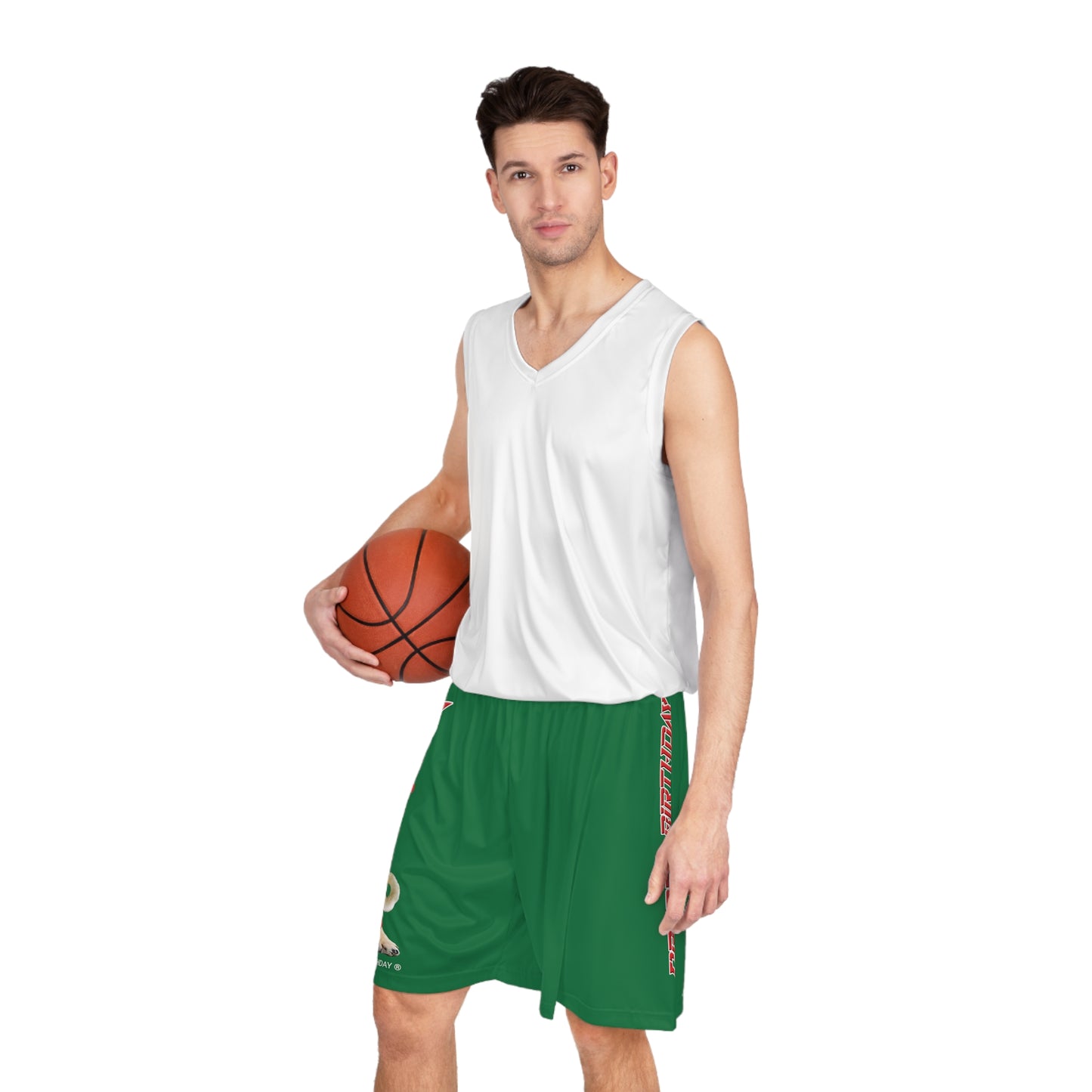 Crappy Birthday II Basketball Shorts - Dark Green