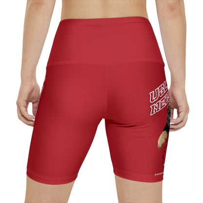 Ugly Neighbor II Women's Workout Shorts - Dark Red