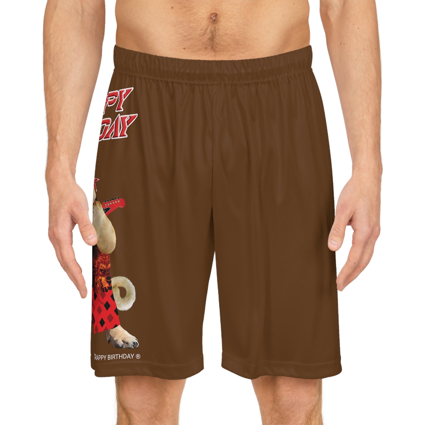 Crappy Birthday II Basketball Shorts - Brown