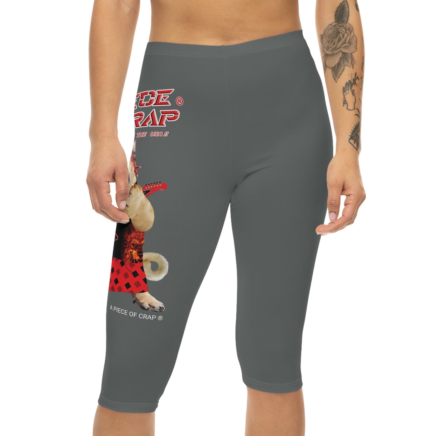 A Piece Of Crap II Women’s Capri Leggings - Dark Grey