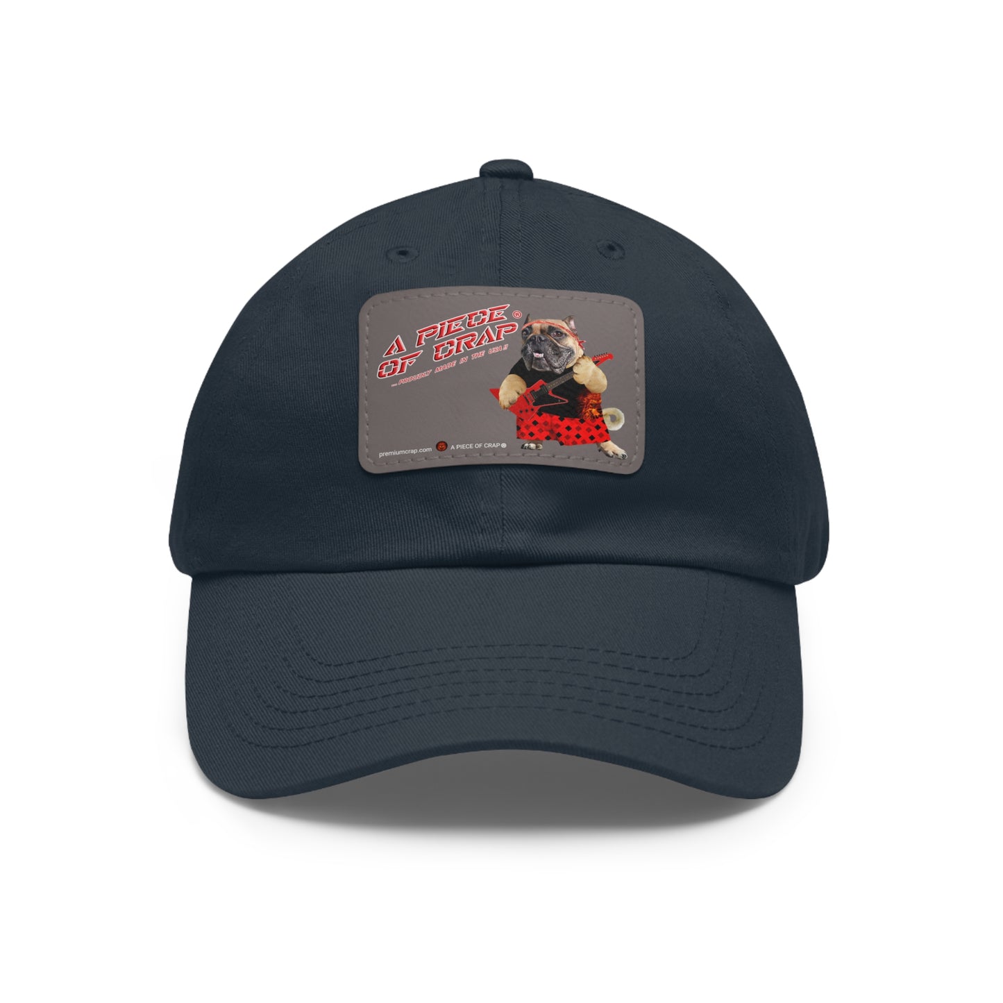 A Piece of Crap II Dad Hat with Leather Patch (Round)