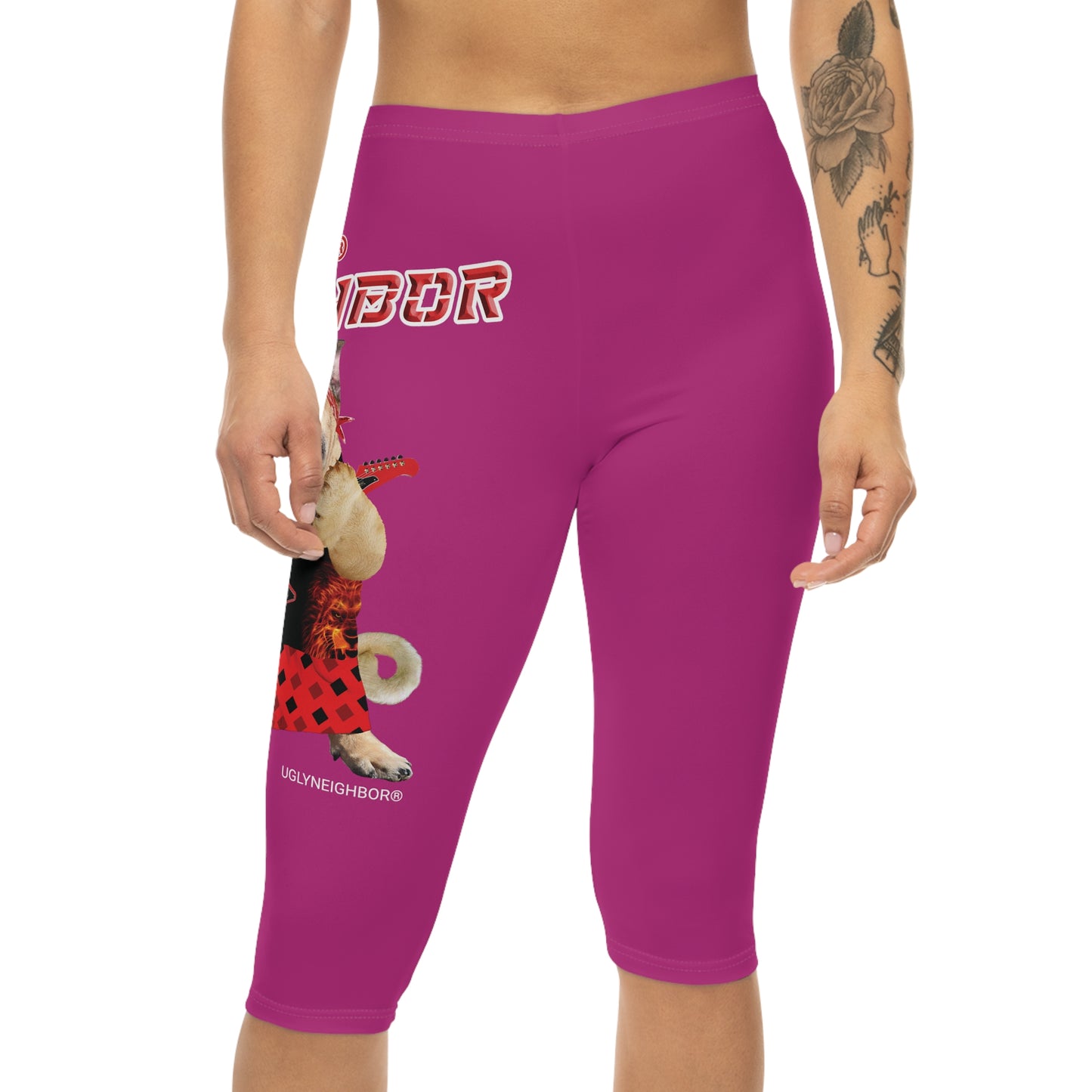 Ugly Neighbor II Women’s Capri Leggings - Pink