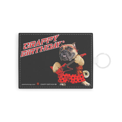 Crappy Birthday II Saffiano Leather Card Holder