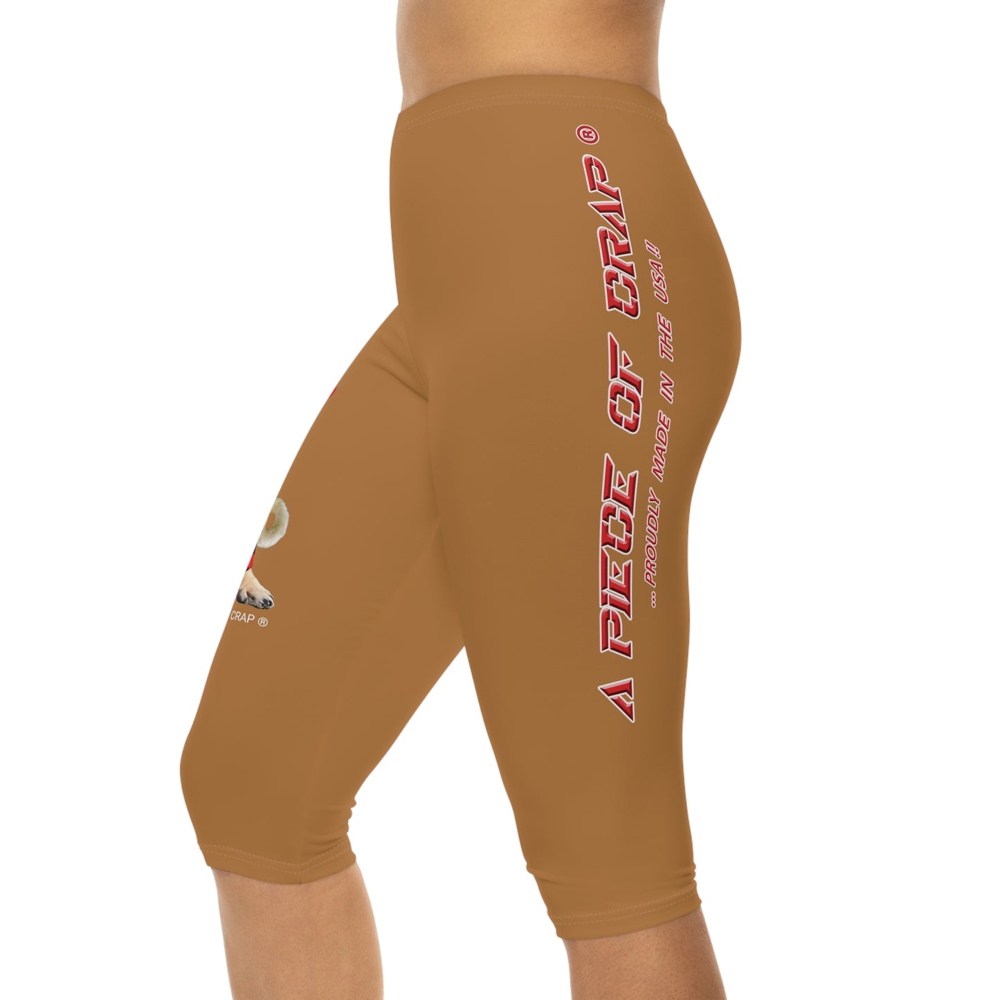 A Piece Of Crap II Women’s Capri Leggings - Light Brown