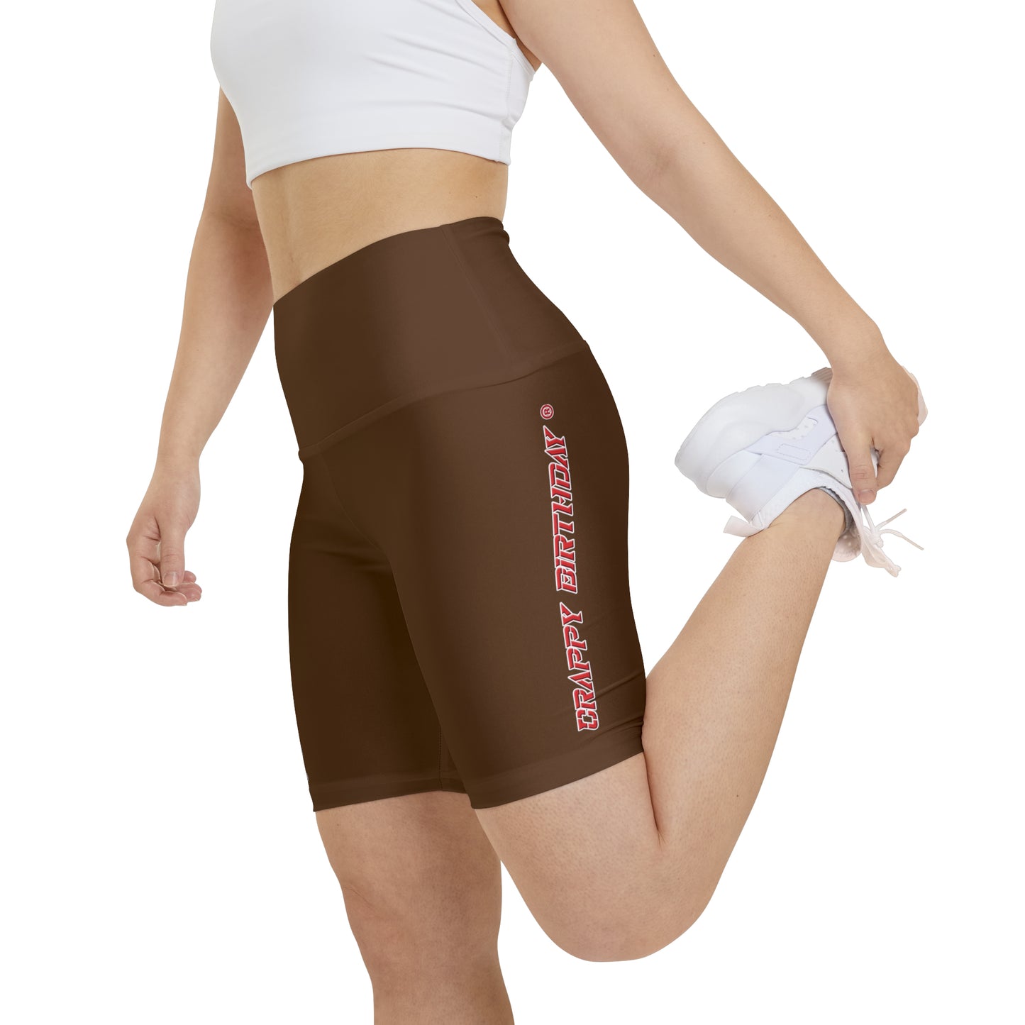 Crappy Birthday II Women's Workout Shorts - Brown