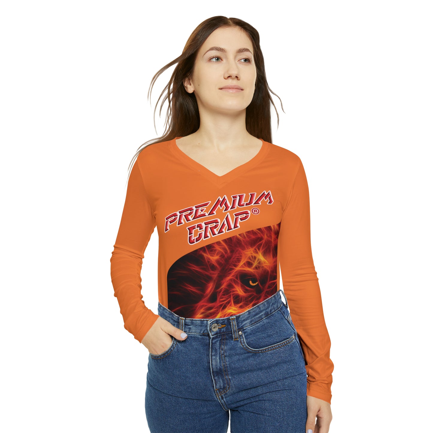 Premium Crap Chic Long Sleeve V-Neck Tee - Crusta