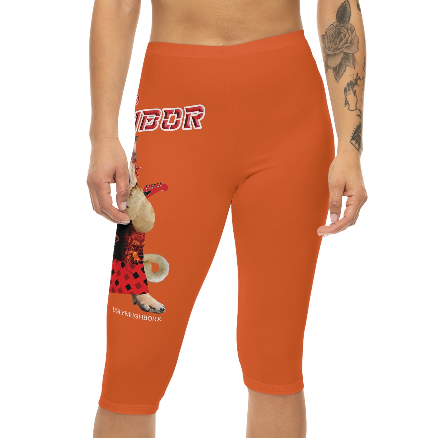 Ugly Neighbor II Women’s Capri Leggings - Orange