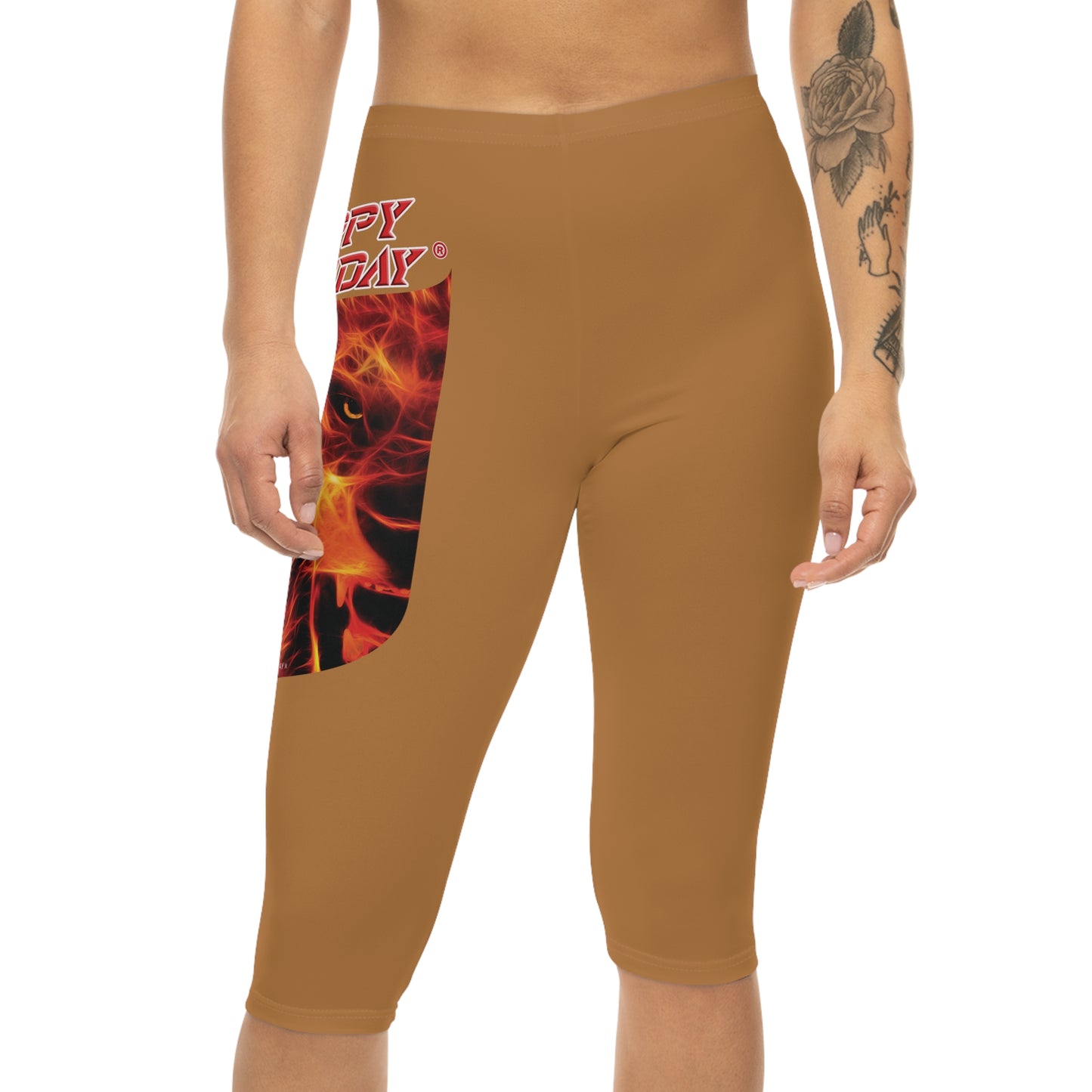 Crappy Birthday Capri-Cious Leggings - Light Brown