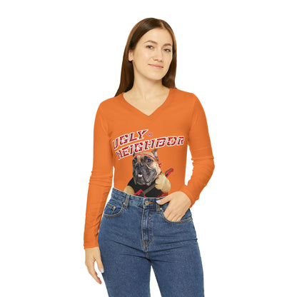 Ugly Neighbor Chic Long Sleeve V-Neck Tee - Crusta