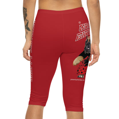 Crappy Birthday II Women’s Capri Leggings - Dark Red