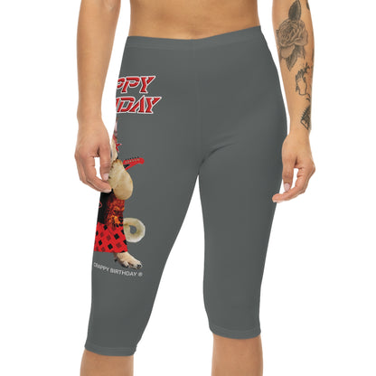 Crappy Birthday II Women’s Capri Leggings - Dark Grey