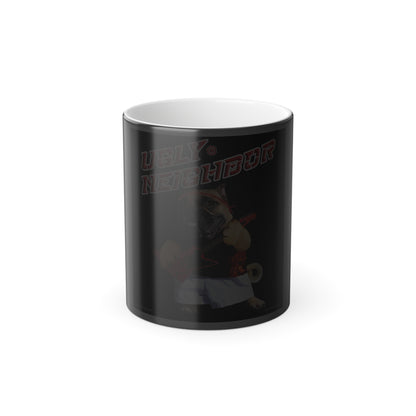 Black cylindrical container with white interior on a white background