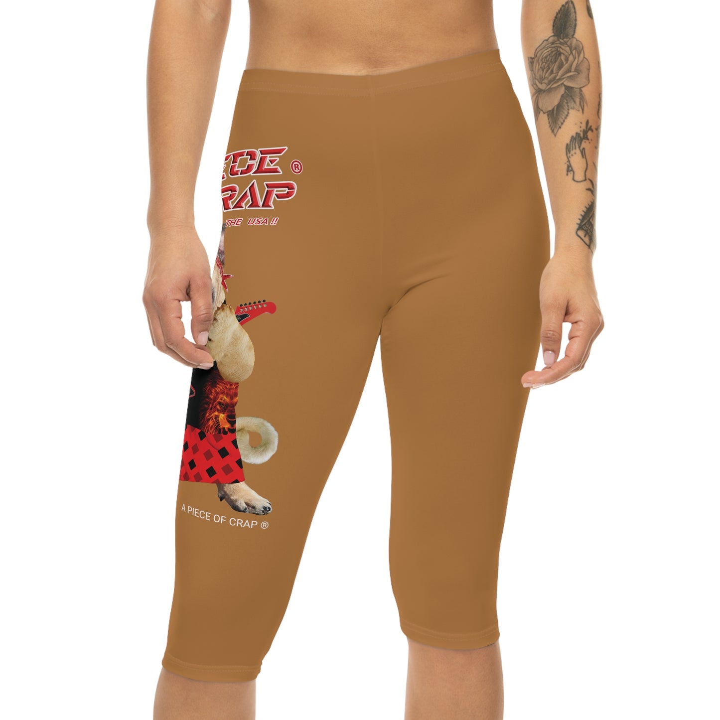 A Piece Of Crap II Women’s Capri Leggings - Light Brown