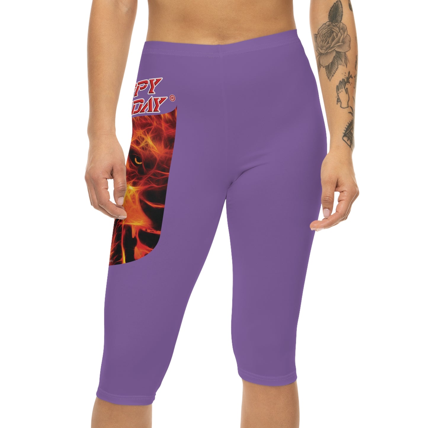 Crappy Birthday Capri-Cious Leggings - Light Purple