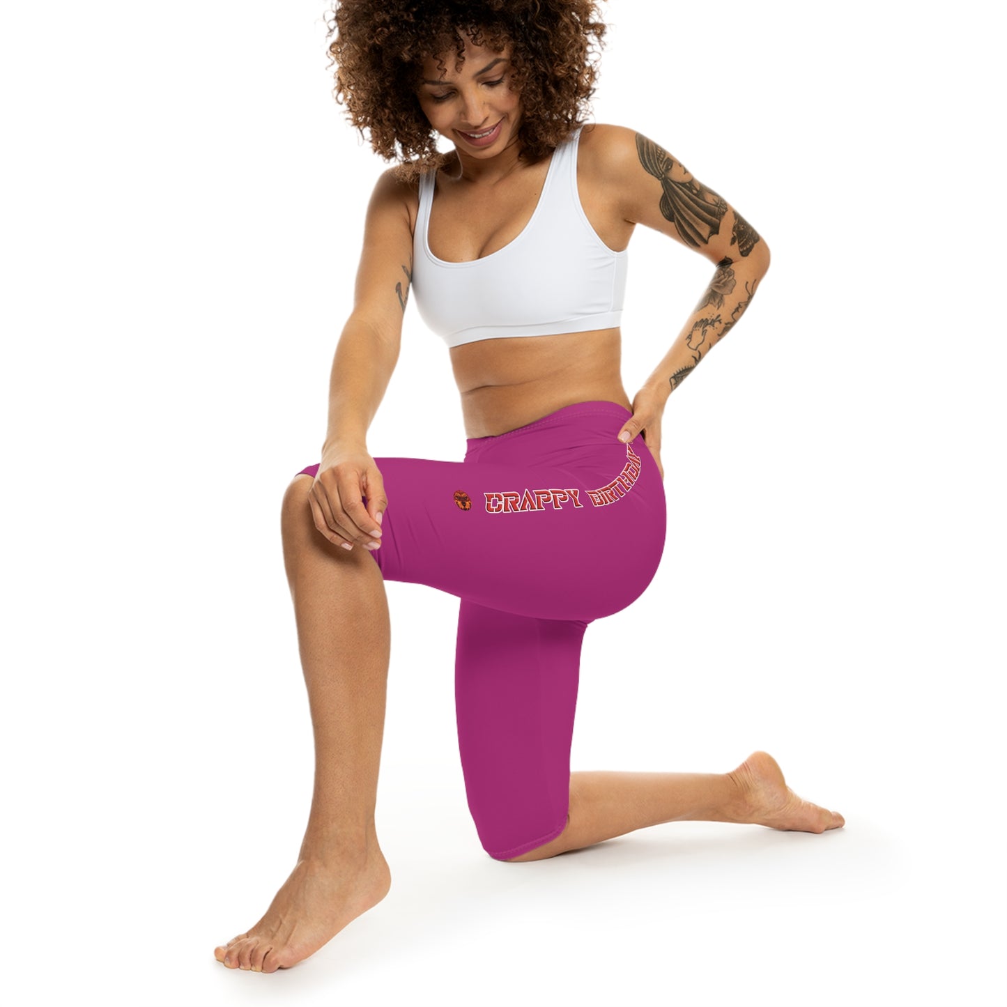 Crappy Birthday Capri-Cious Leggings - Pink