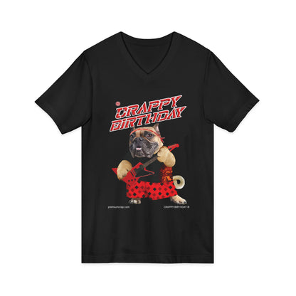 Crappy Birthday II Jersey Short Sleeve V-Neck Tee