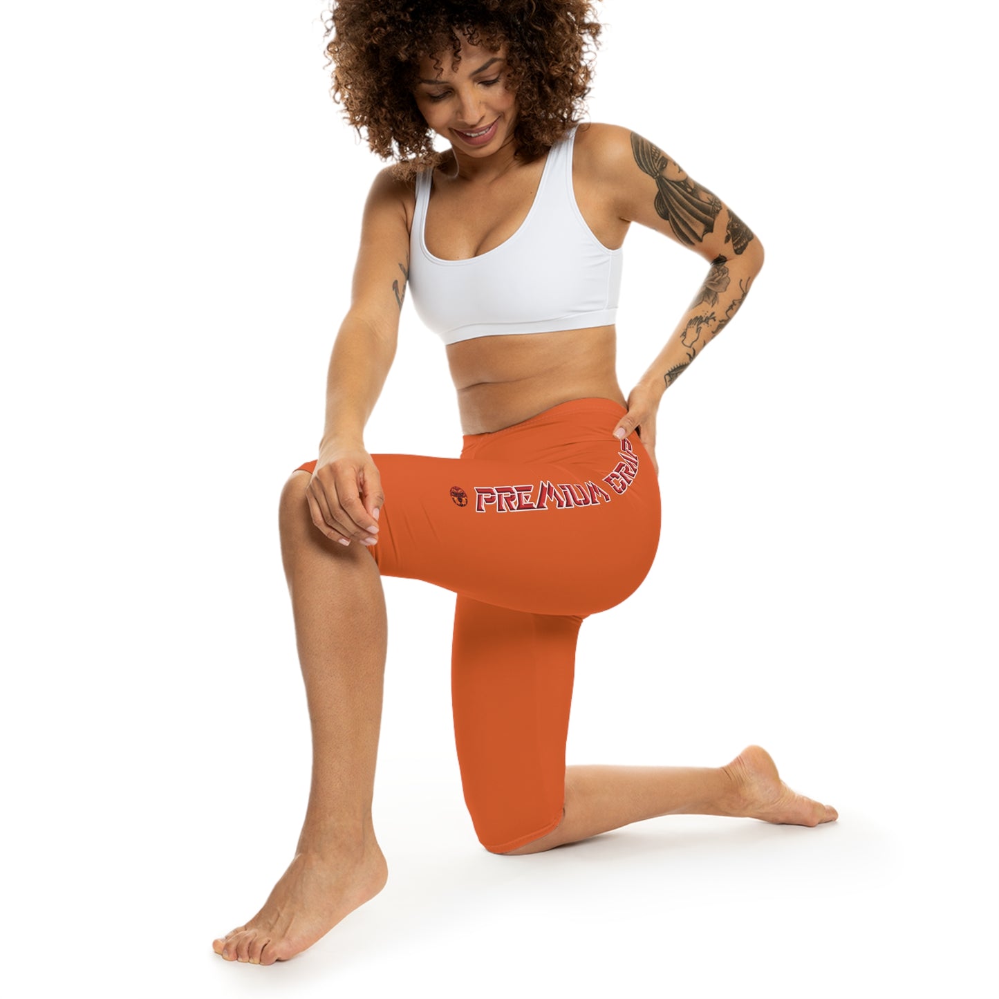 Premium Crap Capri-Cious Leggings - Orange