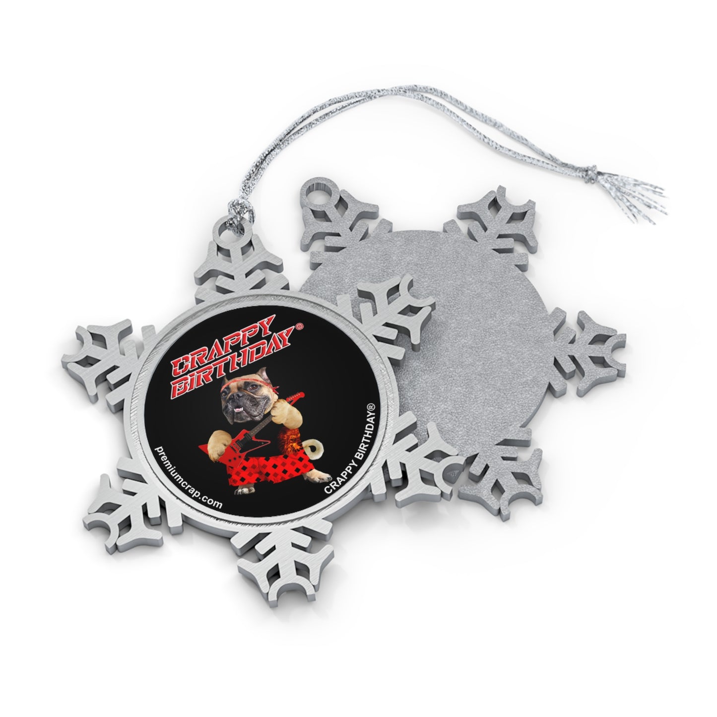 Crappy Birthday II Pewter Snowflake Ornament