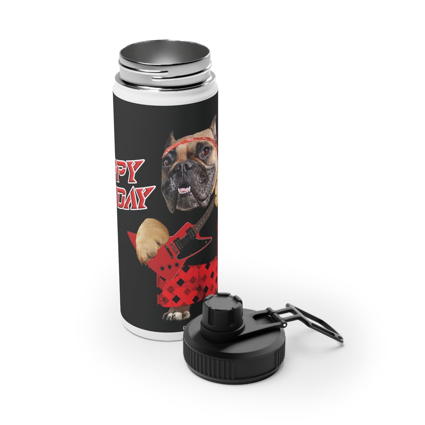 Crappy Birthday II Stainless Steel Water Bottle, Sports Lid