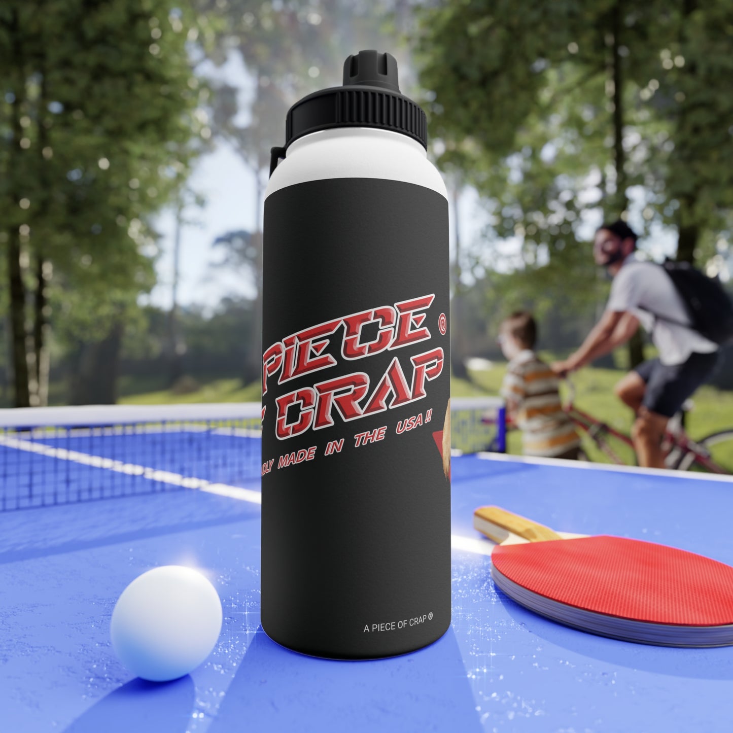 A Piece of Crap II Stainless Steel Water Bottle, Sports Lid