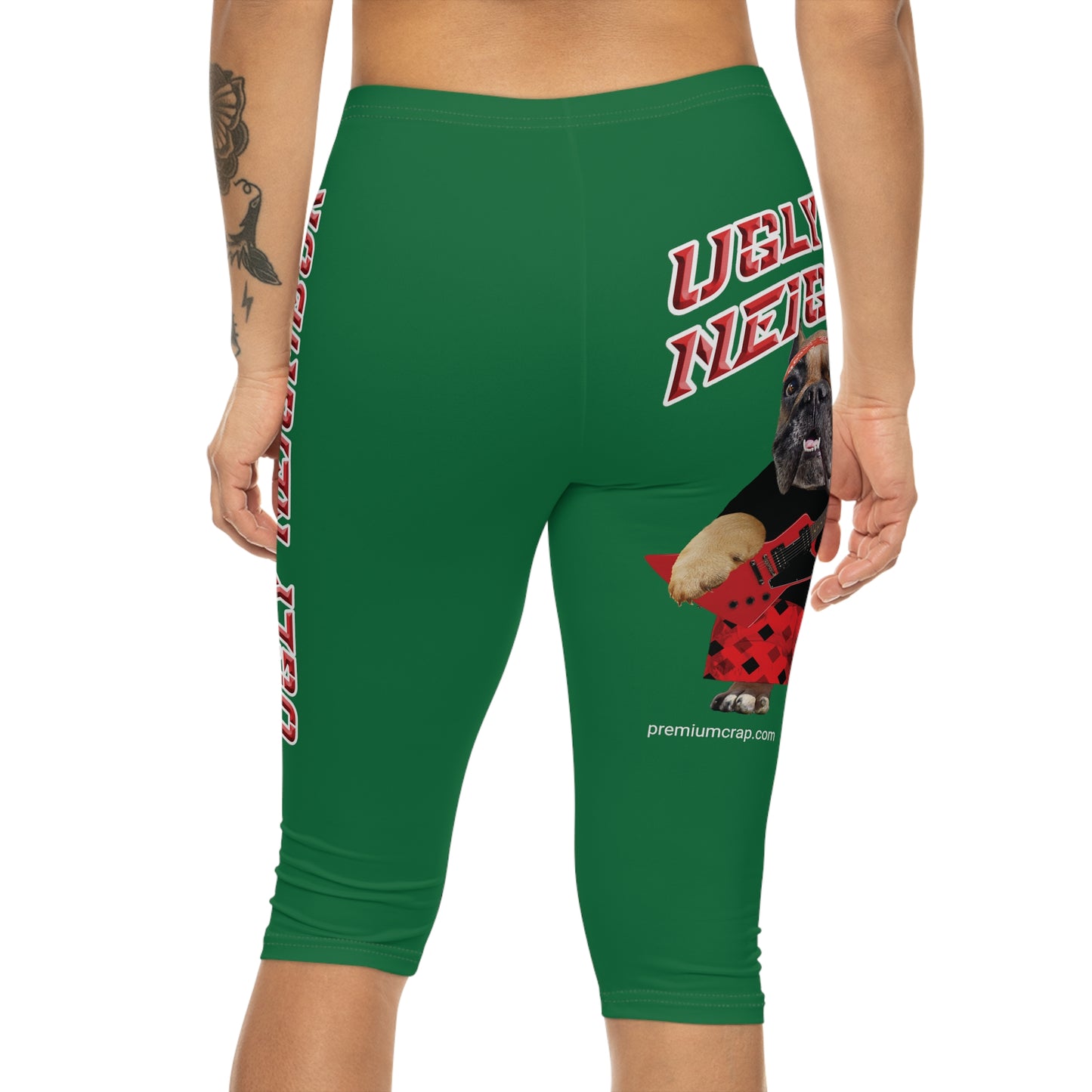 Ugly Neighbor II Women’s Capri Leggings - Dark Green