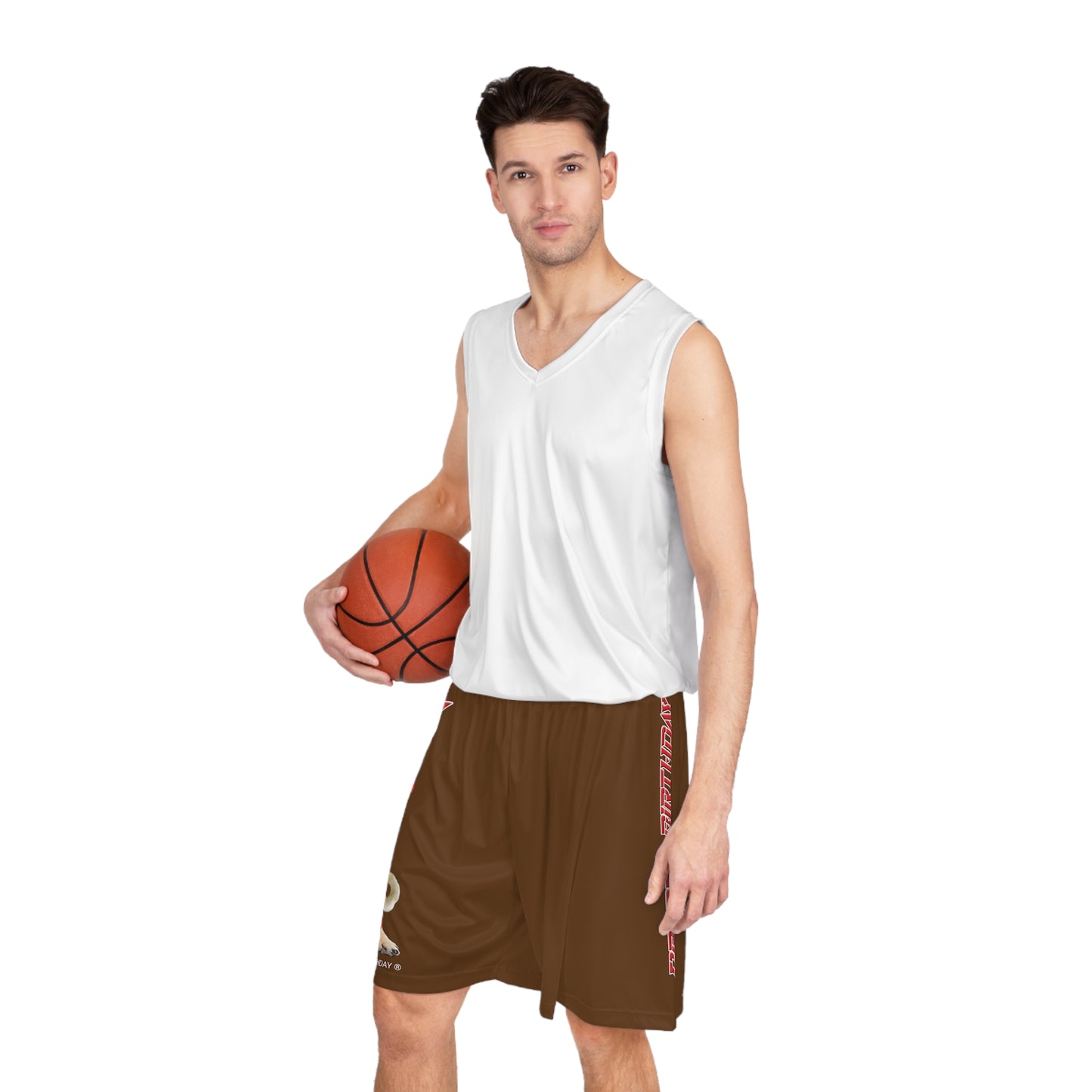 Crappy Birthday II Basketball Shorts - Brown